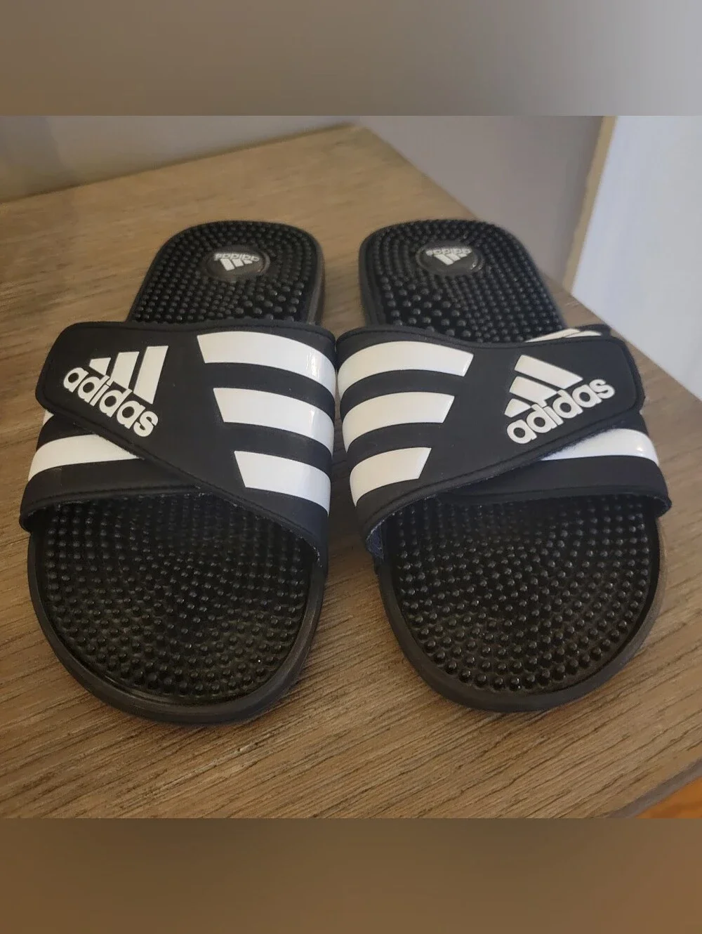 Adidas Black & White Slide Sandals